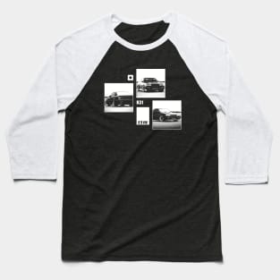 NISSAN SKYLINE GTS-R R31 Black 'N White Archive (Black Version) Baseball T-Shirt